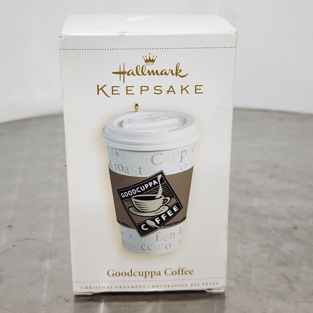 Vtg Hallmark Keepsake Goodcuppa Coffee Christmas Ornament Tree Decoration 2006